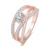 Pink gold plated silver ring with AGG331 zircons