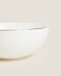 Porcelain salad bowl with gold rim