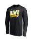 Фото #3 товара Men's Black Los Angeles Rams Super Bowl LVI Bound Tilted Roster Long Sleeve T-shirt