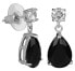 Sparkling earrings with black crystals