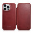 Фото #1 товара Skórzane etui iPhone 14 Pro z klapką magnetyczne MagSafe CE Oil Wax Premium Leather bordowy