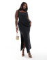 Фото #1 товара ASOS DESIGN Curve square neck pleat detail maxi dress in black