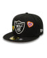 Фото #4 товара Men's Black Las Vegas Raiders Chain Stitch Heart 59FIFTY Fitted Hat