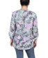 ფოტო #2 პროდუქტის Petite Long Roll Tab Sleeve Pintuck Front Blouse