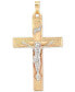 ფოტო #1 პროდუქტის 14k Gold Two-Tone Large Crucifix Pendant