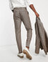 Selected Homme slim fit suit trousers in brown check