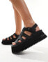 Фото #1 товара Calvin Klein Jeans platform gladiator sandals in black