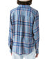 Фото #2 товара Women's Plaid Button-Down Boyfriend Shirt