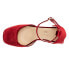 COCONUTS by Matisse Misha Square Toe Ankle Strap Pumps Womens Red Dress Casual M