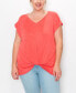 Фото #1 товара Plus Size V-neck Twist Front Top