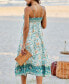 Women's Teal & Blue Square Neck Boho Maxi Beach Dress Голубой, XLARGE - фото #3