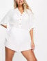 Esmee Exclusive button up beach playsuit in white