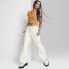 Фото #1 товара Women's High-Rise Cargo Baggy Jeans - Wild Fable Off-White 0