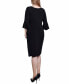 Фото #2 товара Petite 3/4 Length Trumpet Sleeve Dress