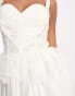 Фото #2 товара ASOS LUXE heart lace detail skater dress in white