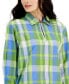 ფოტო #3 პროდუქტის Women's Cotton Plaid Popover Sailor Top