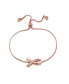 Sterling Silver 18K Rose Gold Plated with Clear Cubic Zirconia Loop Bracelet