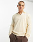 Фото #3 товара Harry Brown long sleeve knitted polo in ecru