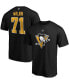 Фото #1 товара Men's Evgeni Malkin Black Pittsburgh Penguins Team Authentic Stack Name and Number T-shirt