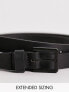 ASOS DESIGN real leather skinny belt with matte black buckle in black