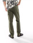 Фото #2 товара ASOS DESIGN slim linen trouser in khaki with elasticated waist