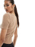 Фото #3 товара Fashionkilla knitted v neck top in brown