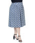 ფოტო #3 პროდუქტის Plus Size Elastic Knee Length Pocket Skirt