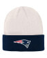 Фото #1 товара Big Boys and Girls Cream, Navy New England Patriots Bone Cuffed Knit Hat