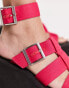 Charles & Keith caged wedge sandals in bright pink