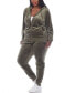 Plus Size Velour Tracksuit Loungewear 2pc Set