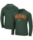 Фото #2 товара Men's Heathered Green Miami Hurricanes Big and Tall Wingman Raglan Hoodie T-shirt