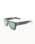 Фото #6 товара Spitfire cut eighty nine rectangle sunglasses in black with green lens