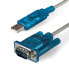 Фото #2 товара StarTech.com 3ft USB to RS232 DB9 Serial Adapter Cable - M/M - DB-9 - USB 2.0 A - 0.9 m - Blue - Transparent