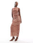 Фото #3 товара ASOS DESIGN co-ord mesh maxi skirt in rust stripe