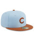 Головной убор мужской New Era Chicago Cubs весенний легкий Light Blue/Brown Basic Two-Tone 59Fifty Голубой, 7 1/4 - фото #2