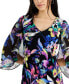 ფოტო #4 პროდუქტის Petite Floral Cape-Sleeve A-Line Dress