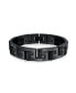 ფოტო #1 პროდუქტის Stylish Masculine Geometric Infinity Key Link Bracelet for Teens Men Black IP Stainless Steel 8.5 Inch 12MM