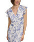 Фото #3 товара Women's Floral-Print Flutter-Sleeve Midi Dress