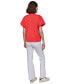 ფოტო #2 პროდუქტის Women's V-Neck Puff-Sleeve Blouse