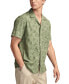 Men's Embroidered Camp Collar Textured Short Sleeve Shirt