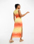 JDY slinky maxi dress in yellow and orange tie dye