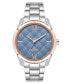 ფოტო #1 პროდუქტის Women's Quartz Silver-Tone Alloy Link Bracelet Watch, 36mm