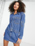 Фото #1 товара ASOS DESIGN denim cargo mini dress in blue