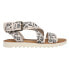 Фото #1 товара TOMS Sidney Tread Snow Leopard Ankle Strap Womens Black, Off White Casual Sanda