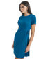 Petite Jewel-Neck Short-Sleeve Scuba-Crepe Dress