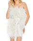 ფოტო #3 პროდუქტის Women's Feather Strapless Mini Dress