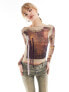 Фото #1 товара Reclaimed Vintage long sleeve double layer abstract top