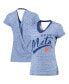 Фото #1 товара Women's Royal New York Mets Hail Mary V-Neck Back Wrap T-shirt