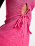 Фото #5 товара Pieces ruched side mini dress in bright pink