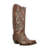 Corral Boots Glitter TooledInlay Snip Toe Cowboy Womens Brown Dress Boots C3331